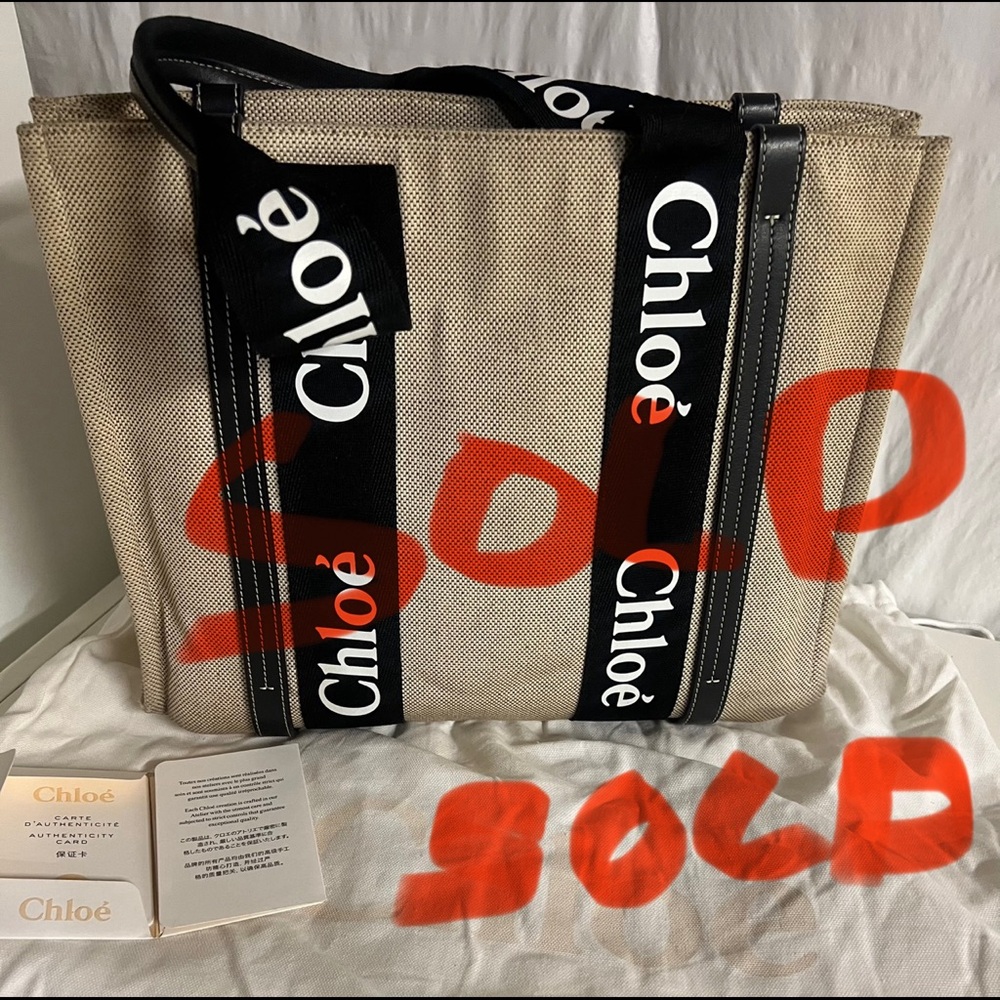 Chloé Beige and Black Tote Bag - Picture 1 of 7